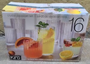VASOS DE CRISTAL 350ML/420ML, 15 PIEZAS KING CRYSTAL