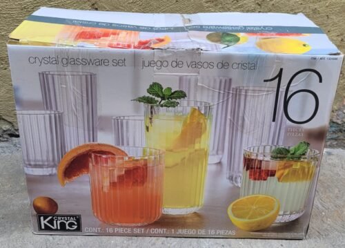VASOS DE CRISTAL 350ML/420ML, 15 PIEZAS KING CRYSTAL