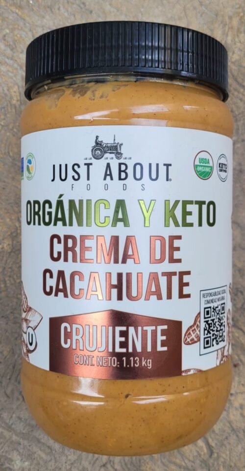CREMA CACAHUATE TROZOS ORGÁNICA 1.1 KG JUST ABOUT FOODS