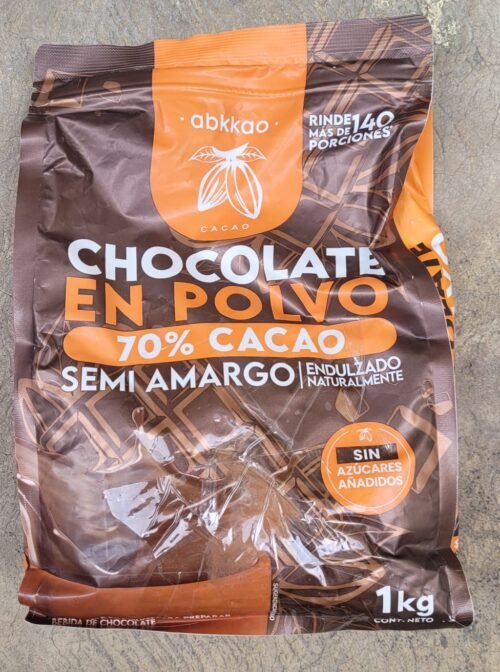 CHOCOLATE POLVO 70% CACAO SEMI AMARGO 1KG ABKKAO