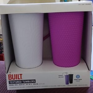 VASOS DE ACRÍLICO DE DOBLE PARED, 2 PIEZAS BUILT