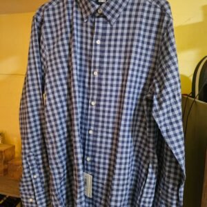 CAMISA PARA CABALLERO LANDS END CUADROS AZUL TALLA L