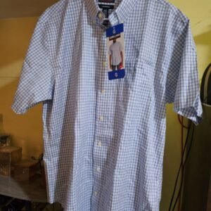 CAMISA MANGA CORTA PARA CABALLERO KIRKLAND SIGNATURE BLANCA-AZUL TALLA M