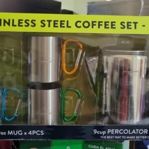 JUEGO DE CAFETERA Y TAZAS PARA ACAMPAR ALPINE MOUNTAIN (FALTA UNA TAZA)